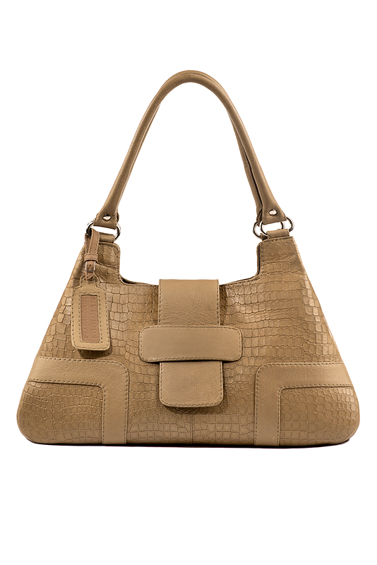 Dress large handbag in camel beige leather - Top view